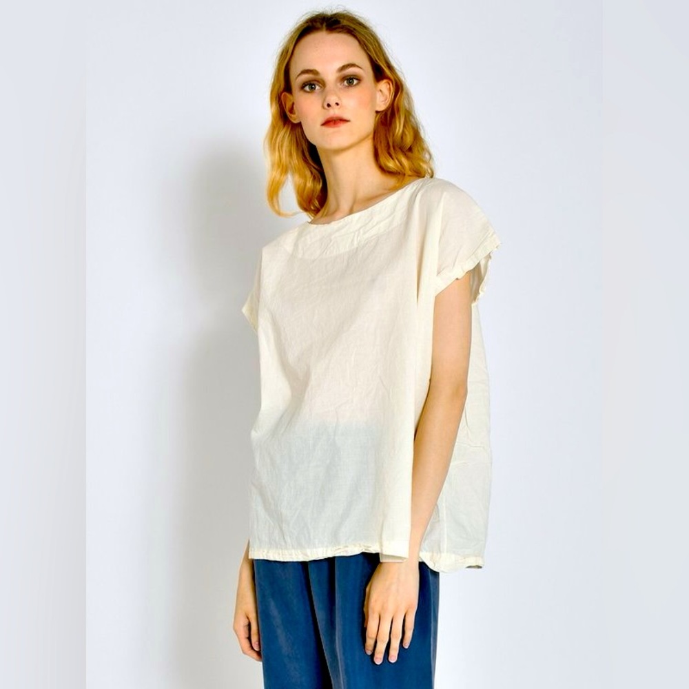 UZI NYC Cream Cotton Tunic - One Size, Cream